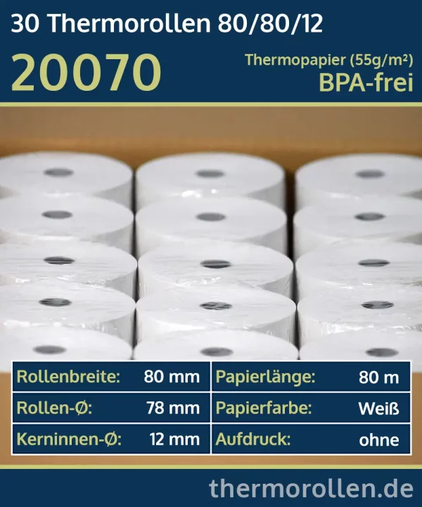 30 Thermorollen 80 80 12 blanko | BPA-frei