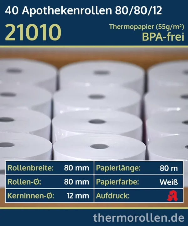 40 Apothekenrollen 80 80 12 | BPA-frei