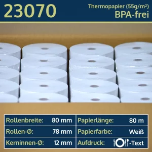 40 Bewirtungsbeleg-Rollen 80 80 12 | BPA-frei