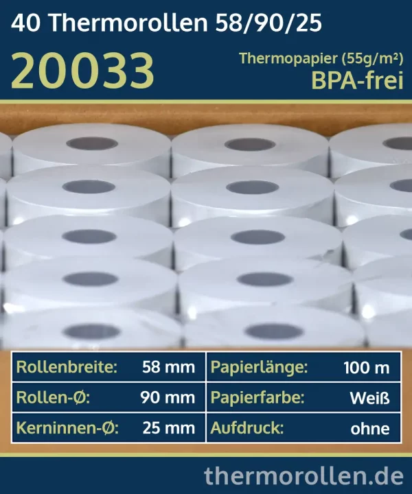 40 Thermorollen 58 90 25 blanko | BPA-frei