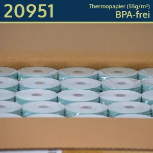 50 blaue Thermorollen 62 62 12 blanko | BPA-frei