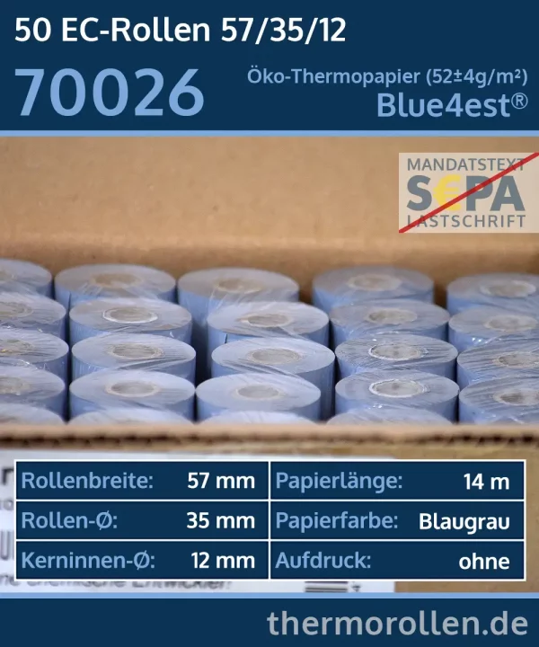 50 EC-Rollen 57 35 12 blanko | Blue4est Ökorollen