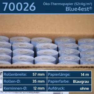 50 kurze Thermorollen 57 35 12 blanko | Blue4est Öko-Thermorollen
