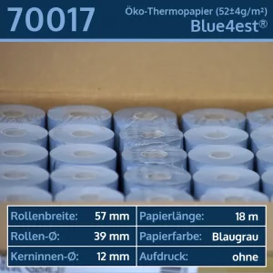 50 kurze Thermorollen 57 39 12 blanko | Blue4est Öko-Thermorollen