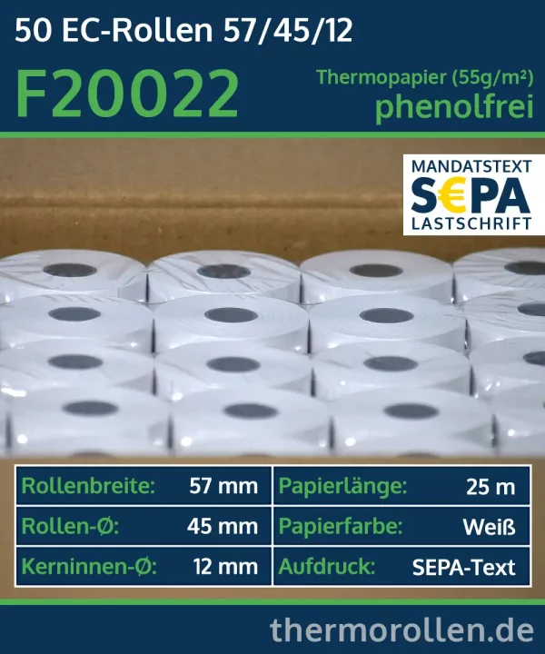 50 EC-Rollen 57 45 12 mit SEPA-Text | phenolfrei