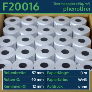 50 kurze Thermorollen 57 40 12 blanko | phenolfrei