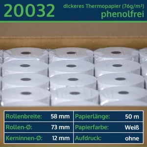50 PLUS-Thermorollen 58 73 12 blanko | phenolfrei