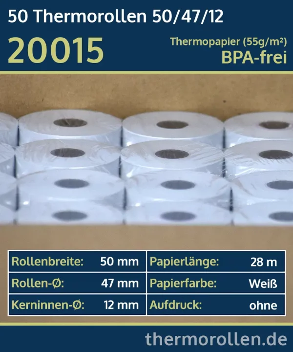 50 Thermorollen 50 47 12 blanko | BPA-frei