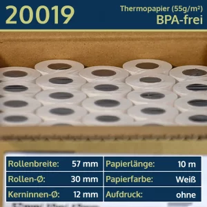 50 Thermorollen 57 30 12 blanko | BPA-frei