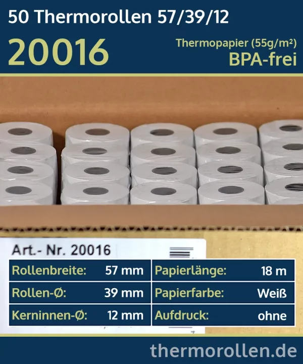 50 Thermorollen 57 39 12 blanko | BPA-frei
