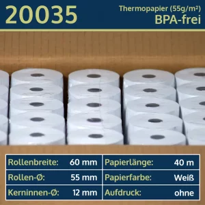 50 Thermorollen 60 55 12 blanko | BPA-frei
