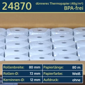 50 Economy-Thermorollen 80 80 12 blanko | BPA-frei