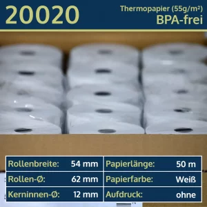 60 Thermorollen 54 62 12 blanko | BPA-frei