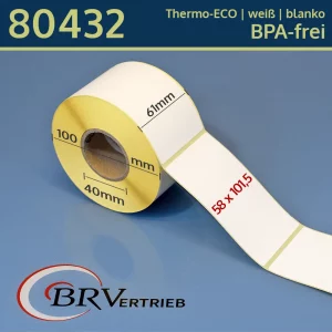 Thermoetiketten 58x101,5/40 | weiß | blanko | permanent | Thermo-ECO