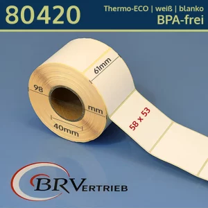 Thermoetiketten 58x53/40 | weiß | blanko | permanent | Thermo-ECO
