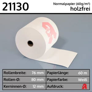 Normalpapier-Apothekenrollen 76 80 12 | holzfrei