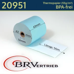 Blaue Thermorollen 62 62 12 blanko | BPA-frei