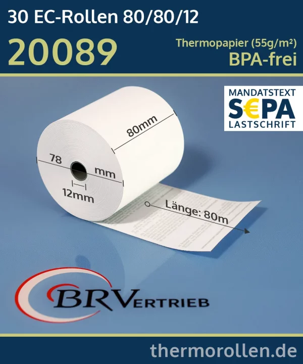 EC-Rollen 80 80 12 mit SEPA-Text | BPA-frei
