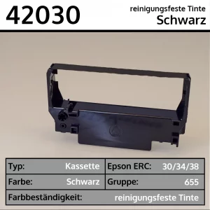 Farbband Epson ERC 30/34/38, Gruppe 655 | Schwarz, reinigungsfest