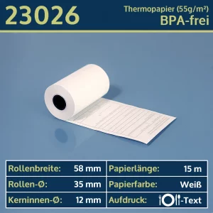 Bewirtungsbeleg-Thermorollen 58 35 12 | BPA-frei