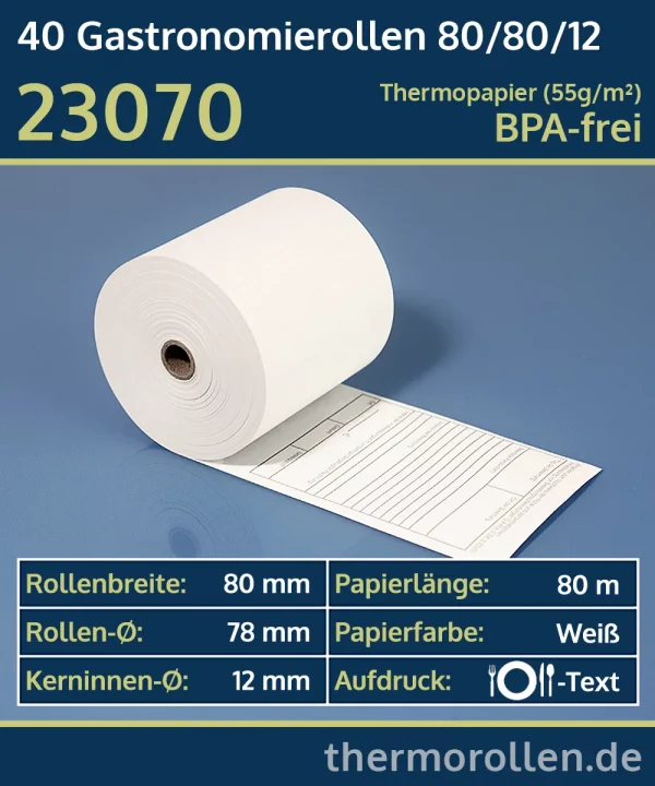 Bewirtungsbeleg-Thermorollen 80 80 12 | BPA-frei