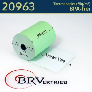 Grüne Thermorollen 80 62 12 blanko | BPA-frei