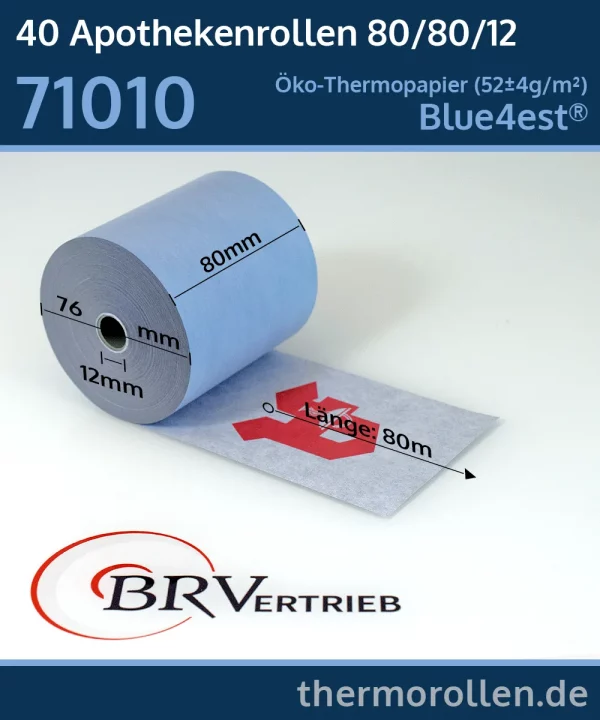 Apothekenrollen 80 80 12 blanko | Blue4est®