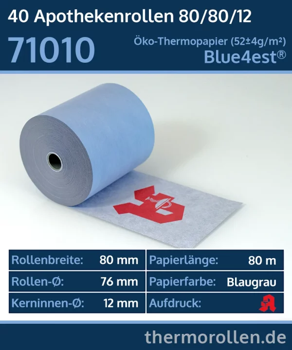 Öko-Apothekenrollen 80 80 12 blanko | Blue4est®