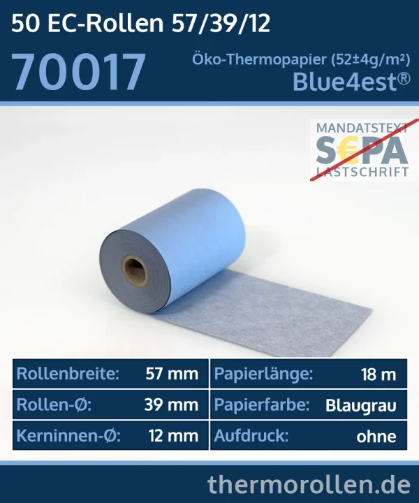 EC-Thermorollen 57 39 12 blanko | Blue4est Ökorollen