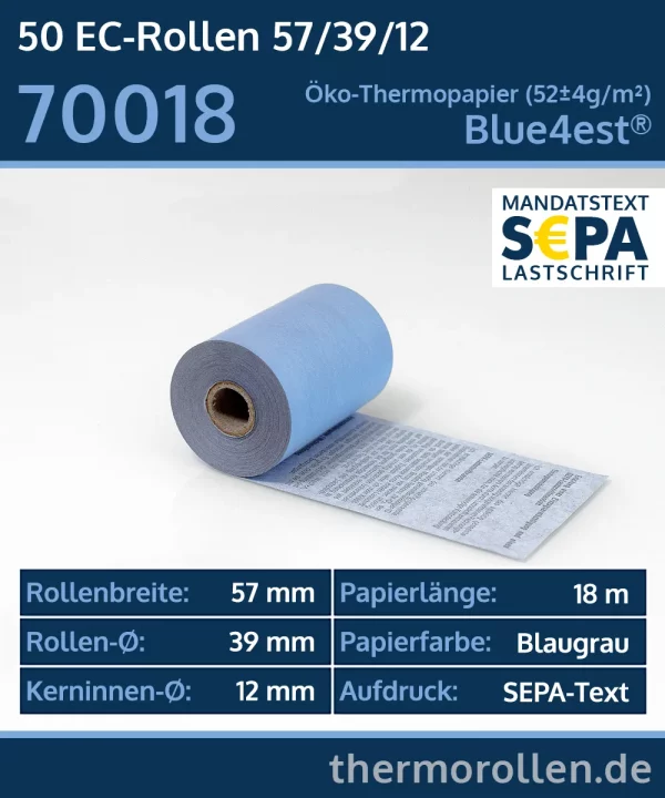EC-Thermorollen 57 39 12 mit SEPA-Text | Blue4est Ökorollen