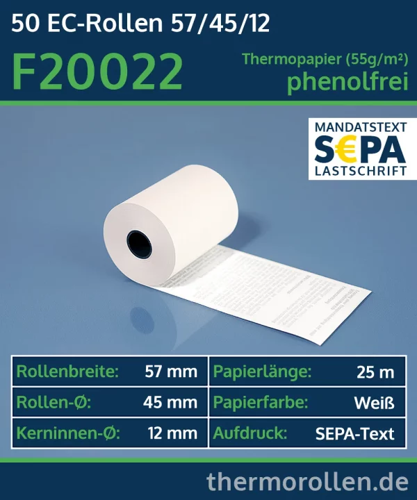 EC-Thermorollen 57 45 12 mit SEPA-Text | phenolfrei