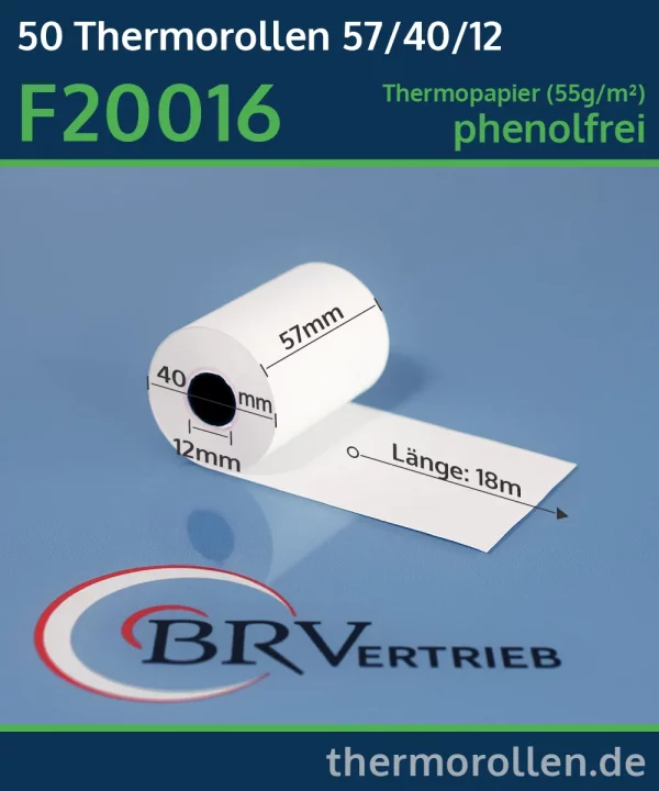 Kurze Thermorollen 57 40 12 blanko | phenolfrei