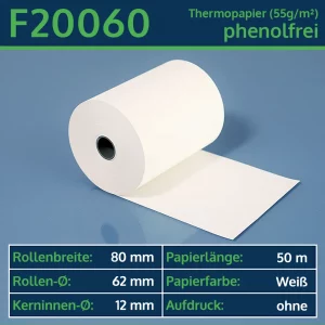 Thermo-Bonrollen 80 62 12 blanko | phenolfrei
