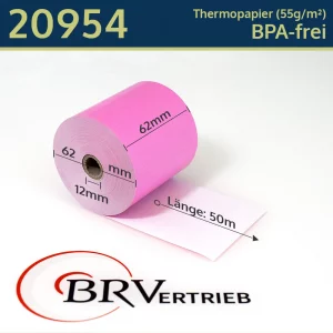 Rosa Thermorollen 62 62 12 blanko | BPA-frei