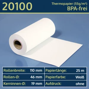 Thermo-Bonrollen 110 46 19 blanko | BPA-frei