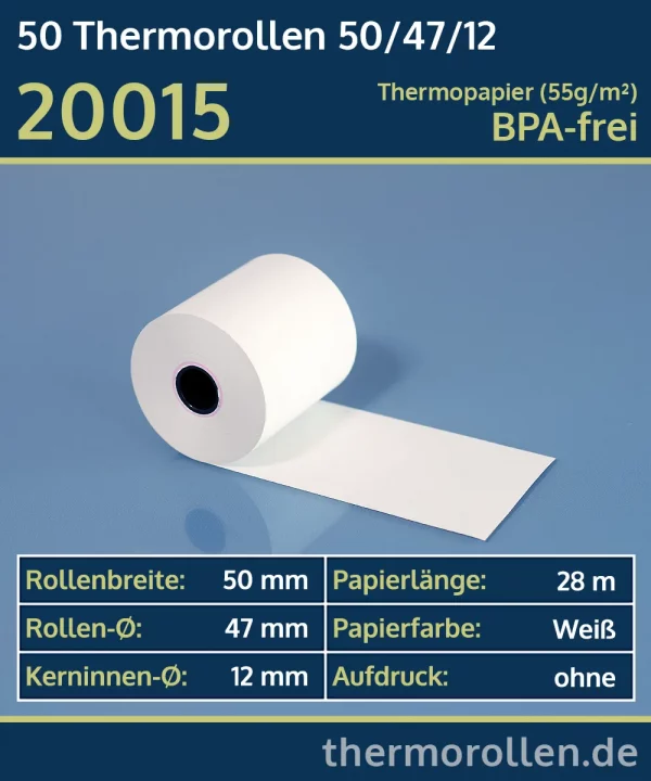 Thermo-Bonrollen 50 47 12 blanko | BPA-frei