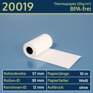 Thermo-Bonrollen 57 30 12 blanko | BPA-frei