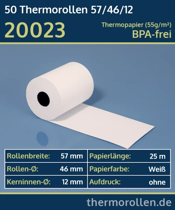 Thermo-Bonrollen 57 46 12 blanko | BPA-frei