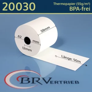 Thermorollen 58 62 12 blanko | BPA-frei