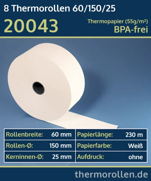 Thermo-Bonrollen 60 150 25 blanko | BPA-frei