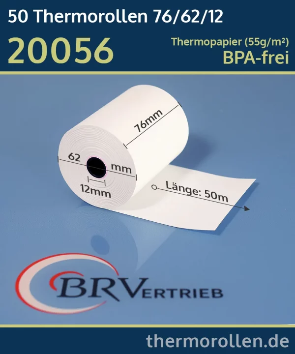 Thermorollen 76 62 12 blanko | BPA-frei