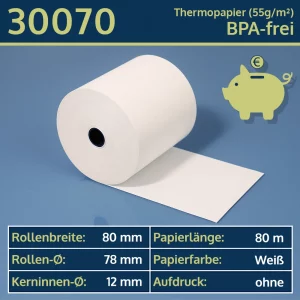 Thermo-Bonrollen 80 80 12 blanko | BPA-frei | Sparpack
