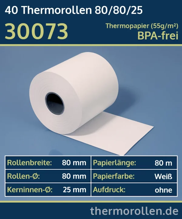 Thermo-Bonrollen 80 80 25 blanko | BPA-frei