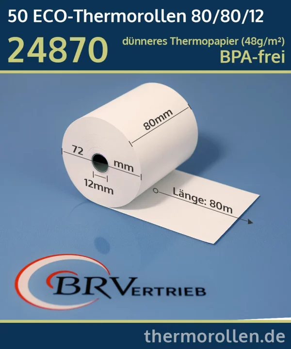 Economy-Thermorollen 80 80 12 blanko | BPA-frei