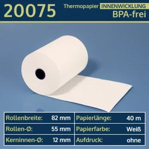 Thermo-Bonrollen Innenwicklung 82 55 12 blanko | BPA-frei
